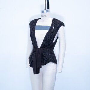 Sarah Pacini Tie Front Knit Top